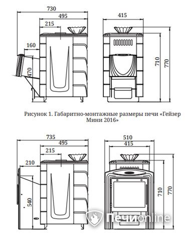 Дровяная банная печь TMF Гейзер Мини 2016 Carbon ДН КТК ЗК антрацит в Краснодаре