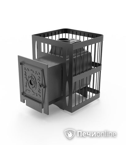Дровяная банная печь Протопи Чугунка 16 Сетка в Краснодаре