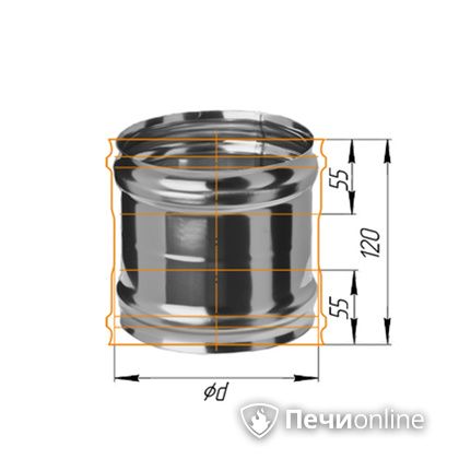 Дымоход Феррум Адаптер ММ для печи нержавеющий 08 d-120 в Краснодаре